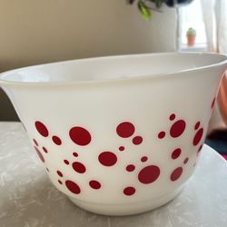 RARE Vintage Hazel Atlas Red Dots Punch Bowl