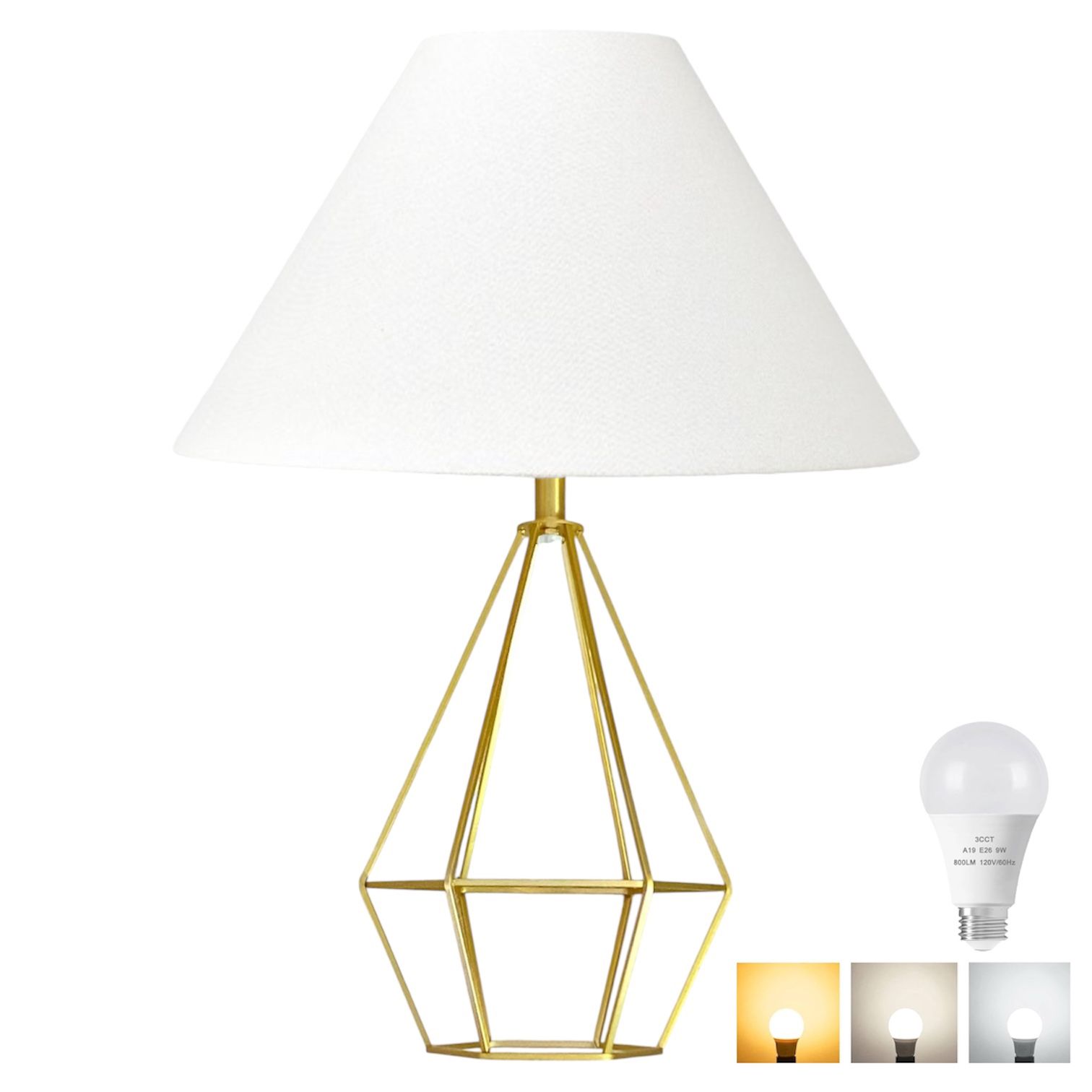 Large Geo Table Lamp Brass - Threshold - 22”