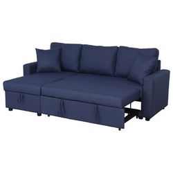Navy Blue Sofa Bed Couch L Sectional With Storage And Pull Out Bed 🛏️ Brand New In Box 📦 