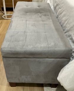 Light Gray Ottoman with storage OBO