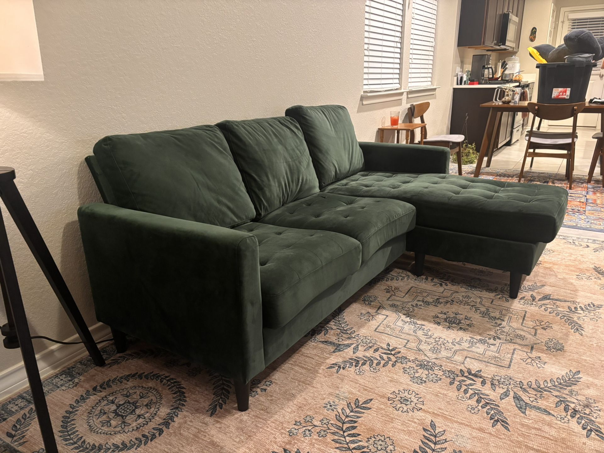CosmoLiving Green Velvet Sectional – $325 OBO
