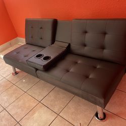 Faux Leather Futon