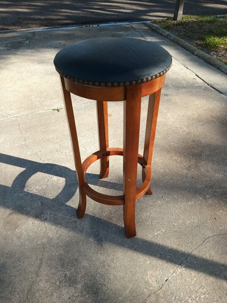 Round 14" In Diameter Wooden Bar Stool 30" Tall
