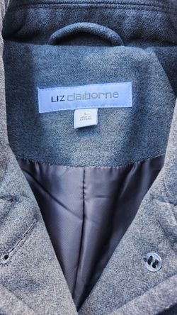 Liz Claiborne Gray Wool Coat Size Large
