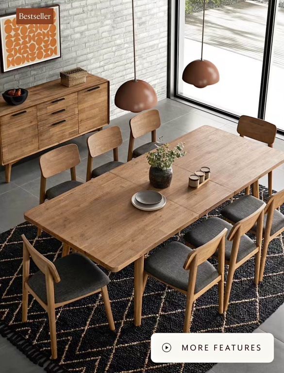 Castlery Seb Extendable Dining Set – Table + 6 Chairs