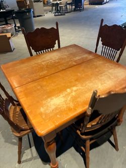 Wood Dining Table with 4 Chairs
