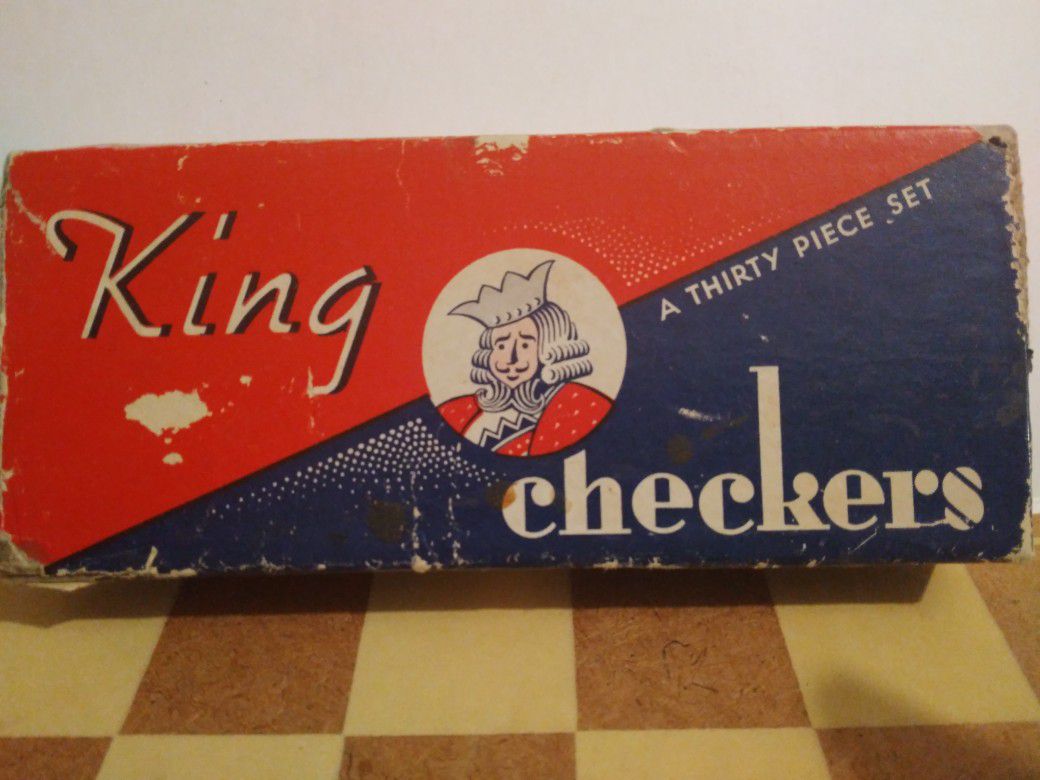 Checkers W/Board- Vintage