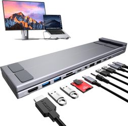 Laptop Docking Station Stand,11 in 1 Laptop Dock Stand with 4K HDMI