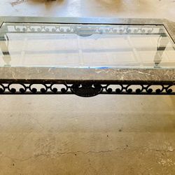 Marble Wrought Iron Coffee Table 