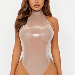 Latex Mock Neck Bodysuit! Size Large 