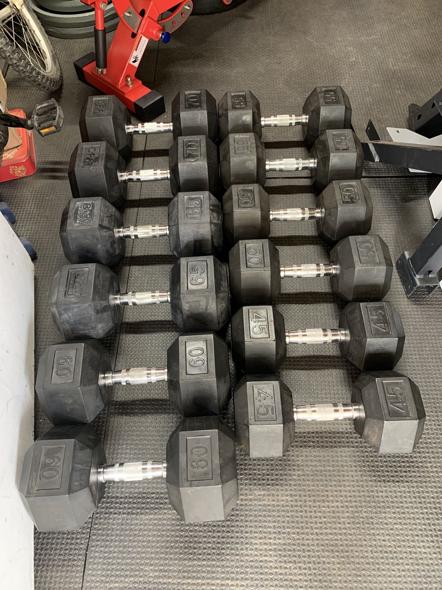 Rubber Coated Dumbbells Set