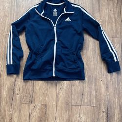 Adidas Kids Zip Front Iconic Tricot Jacket Size 10-12
