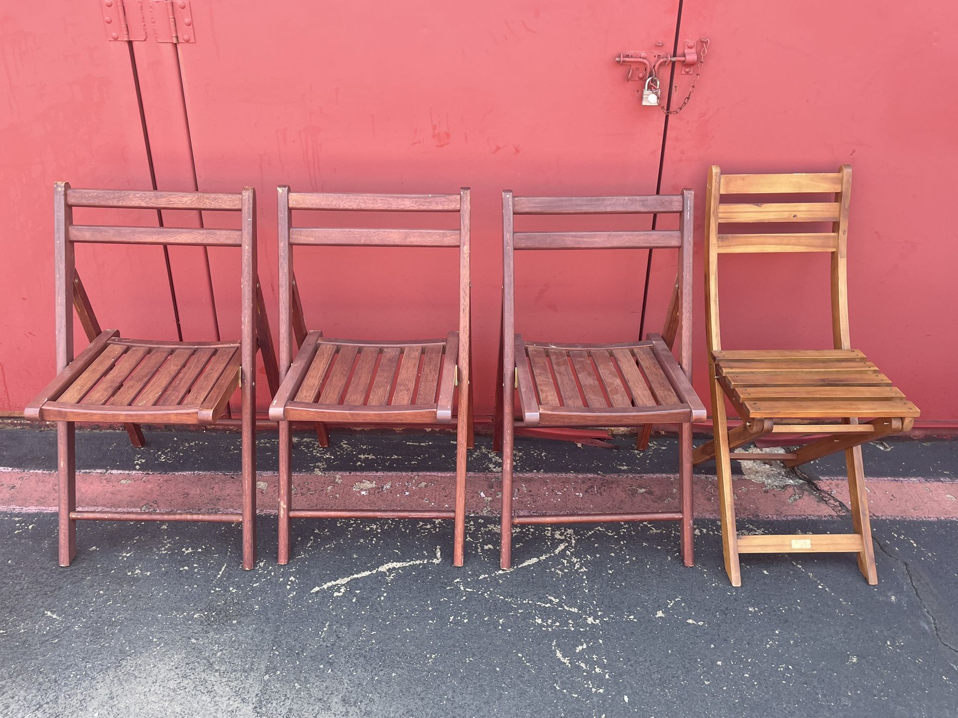 Four (4) wood folding chairs only no table