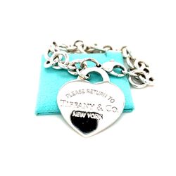 Like New T&Co. Xtra-Large Heart Tag Bracelet - Rare