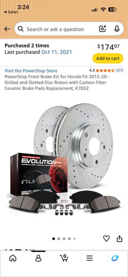 Powerstop unopened rotor pair for Honda fit gen 3