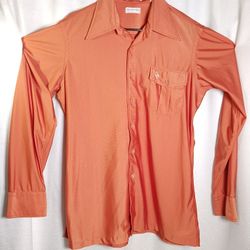 Vtg 70s Christian Dior Lg Qiana Nylon Silky Disco Pimp Shirt Embroidered Logo 