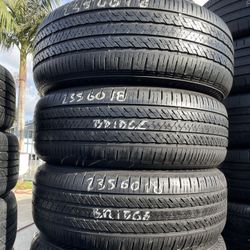 235/60/18 Bridgestone Run Flat 4 Used Tires Installed