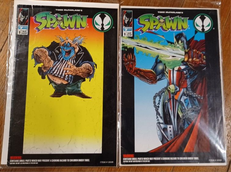 Spawn 2 Comic Book Lot Medieval Clown Comic Number 1
