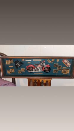 Vintage Harley Davidson Shadow Box 3D Wall Art