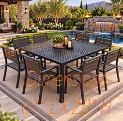 new patio table set 9 pieces