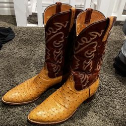 Lucchese Custom Ostrich Leather Boots Size12D