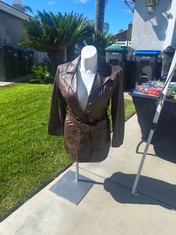 Brown leather jacket