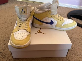 Jordan 1 Yellow/Purple/White W9.5/M8