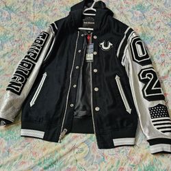 Like New True Religion Men Varsity Jacket, Size Small
