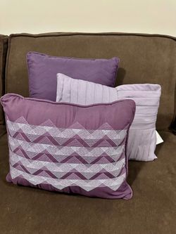 Purple Decorative Throw Pillows Set of 3