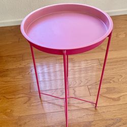 PINK METAL TABLE  / NEW 