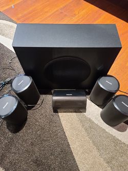 5.1 surround system speakers and subwoofer