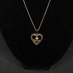 Heart with rose, Singapore necklace