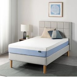 Zinus 8-Inch Twin Cooling Essential Memory Foam Mattress, White, Medium Feel, Fiberglass Free, Certified Safe Materials