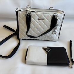 GUESS Quilted Crossbody Purse With Matching Wristlet