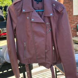 Pink rose Pleather Jacket