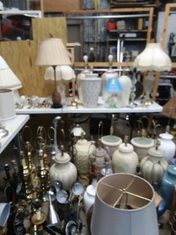 All kinds of lamps! You CHOOSE your lamp shade $5 for small , $20 for medium to large. Will not desperate sets ...sets are $40