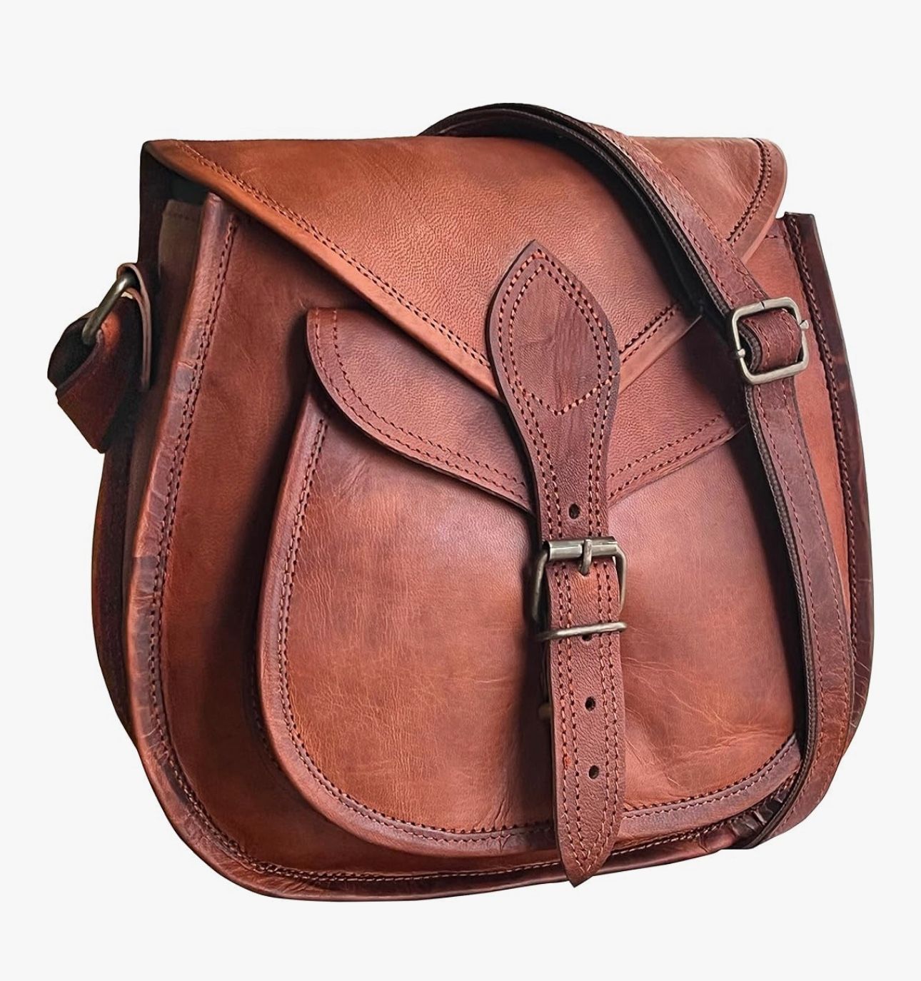 Rustic Town Brown Leather Shoulder Bag
