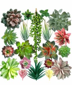 Fake Succulents Unpotted - 20 Pack - Realistic Succulent Plants Artificial - Large Faux Succulent Bulk DIY Home Decor - Fake Plant Cactus Greenery - P