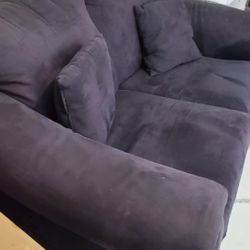 Black Suede Loveseat 