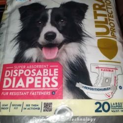 Paw inspired disposable diapers 20 large Dog