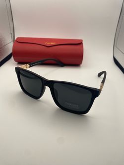 Cartier Sunglasses w/ Case – Black & Gold