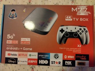 M77 4K Android TV Box with 2 Controllers