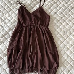 NEW Commense Burgundy Tiered Ruffle Mini Dress Set – Size M