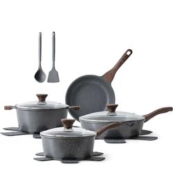 SENSARTE Nonstick Cookware Set 13-Piece, Non Stick Pots and Pans Set