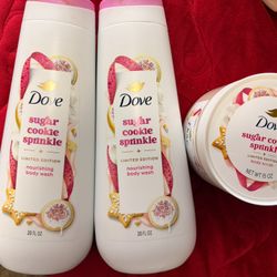 Dove Sugar Cookie Body Wash And Scrub Set 