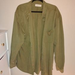 Banana Republic Men's Olive Green XL Button Up Long Sleeve Collared Jacket