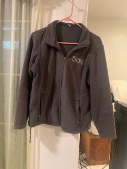 Women’s Gray Fleece Zip-Up Jacket – Size Large