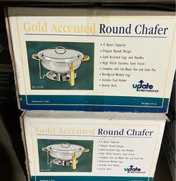 Update International Gold Accented Round Chafer