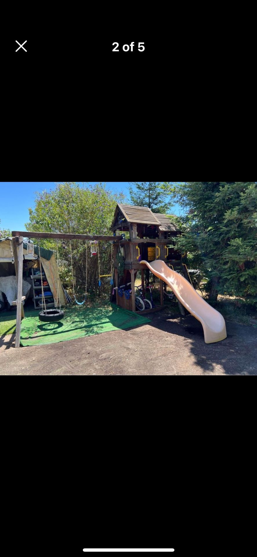 Kids Wooden Playground Swing Set Slide Play Set
