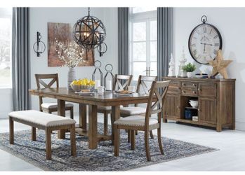 Brand New Casual rustic Style Dining set w/2 extension leaves